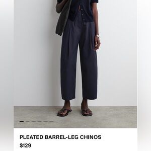 COS PLEATED BARREL-LEG CHINOS